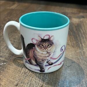 Potpourri Press Cat with Ribbons Mug for Coffee, Tea, Hot Beverage - 12 Ounce